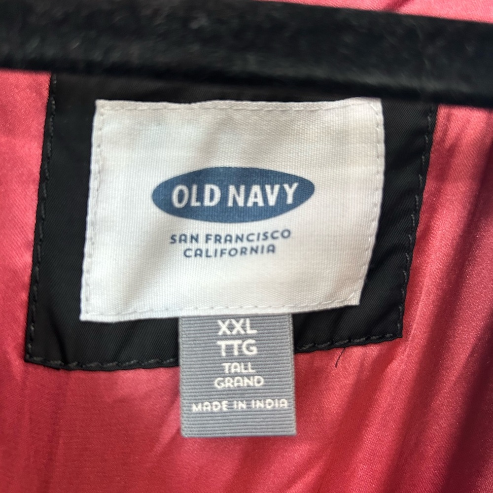 Old Navy Black Bomber Jacket with Gold Zipper - Picture 4 of 7
